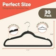 thumbnail image 2 of Black Velvet Hangers 30 Pack – Heavy-Duty 11 lbs Capacity, 360° Swivel Hook, Non-Slip & Space-Saving Design – Smooth Velvet Finish for Crease-Free Clothes & Effortless Closet Organization, 2 of 8