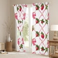 thumbnail image 3 of Manfei Kawaii Bowtie Bowknot Black Out Curtains,Sweet Strawberry Fruit Curtains Pack of 2 (42x63 Each),White Red Green Bedroom Curtains For Girl,Luxury Bedroom Decor, 3 of 6
