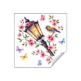thumbnail image 2 of Vintage Street Lamp Wall Decals With Painted Flowers, Branch Birds And Butterflies - Waterproof Removable Peel And Stick Wall Decor For Living Room, Bedroom, Hallway,Home Interior, 2 of 7