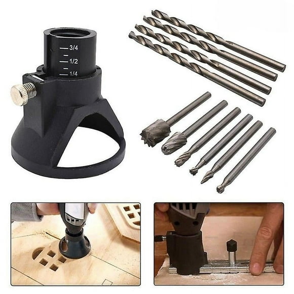 Rotary Multi Tool Cutting Guide Hss Router Drill Bits Set Attachment Kit For Dremel