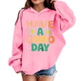 thumbnail image 2 of SJLDQY Girl's Hoodies Casual Hooded Sweatshirt Long Sleeve Letter-shaped floral Graphic Pullover Tops Size 5-6 Years, 2 of 4