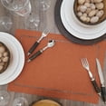 thumbnail image 4 of Fennco Styles Solid Color Laser-Cut Hemstitch Design Table Placemats 13" W x 19" L, Set of 4 - Classic Table Mats for Dining Table Décor, Banquets, Holiday, Family Gathering and, 4 of 4