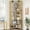 White, variant on 5-Shelf/7-Shelf Corner Bookshelf, Large Open Shelf Bookcase with Metal Frame, L-Shaped Storage Rack with Cross Braces for Living Room Home Office