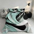 thumbnail image 2 of Manfei Contemporary Abstract Full Size Comforter Sets, Watercolor Aesthetic Bedding Comforter Set, Mint, Black and Gray, Black Reversible 3 Pieces, 1 Comforter and 2 Pillowcases, 2 of 6