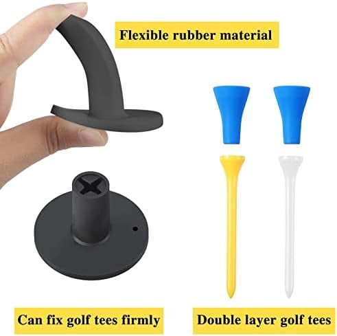 RibRave 12 Pieces Golf Range Tees Set Rubber Golf Tees for Mats Driving Range 6 Pieces for Practice Mat Mixed Size