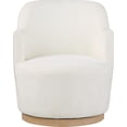 thumbnail image 4 of Meridian Furniture Clarita Cream Chenille Fabric Swivel Accent Chair, 4 of 9