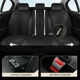 thumbnail image 3 of Coverado Car Seat Covers Full Set, Luxury Faux Leather Seat Protectors, Universal Fit for Cars, SUVs, Trucks-Black, 3 of 8