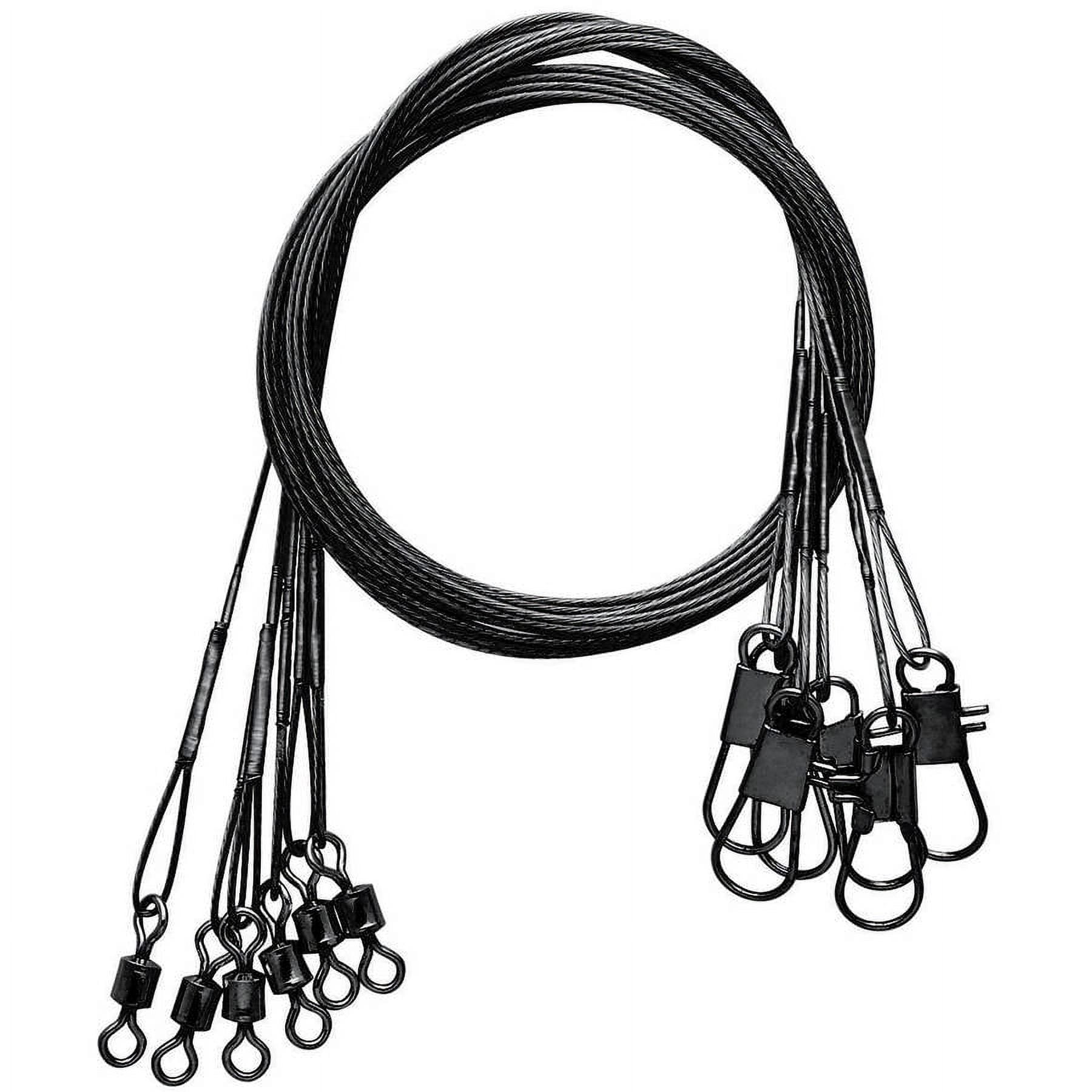 (3 pack) Eagle Claw 6" 20 lb. Heavy Duty Wire Leader, Black, 6 Pack