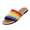 Multicolor, variant on Women's Rainbow Woven Slide Sandals, Colorful Flat Slippers, Boho Flat Mules, Women's Rainbow Gradient Woven Slide Sandals, Open Toe Flat Slippers for Summer, Daily, Blue 6