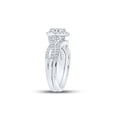 thumbnail image 3 of 10kt White Gold Round Diamond Heart Bridal Wedding Ring Band Set 5/8 Cttw, 3 of 4