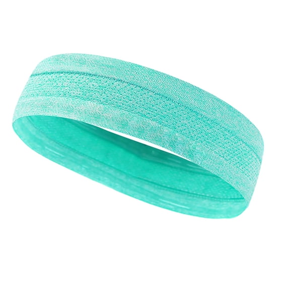 Siminsem Unisex Sports Headband Sweatband for Men Women, Elastic Non Slip Yoga Hair Band Moisture Wicking, Breathable Running Gym Sweatband Bandana Hair Wrap for Workout, Green, One Size