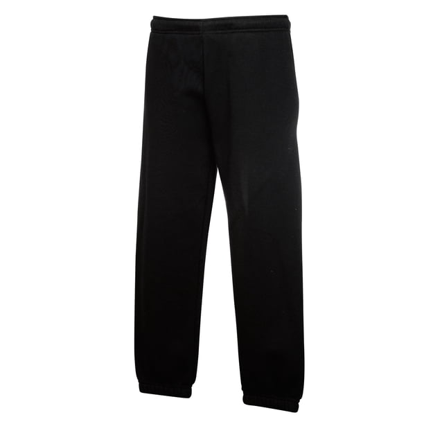 Fruit Of The Loom - Pantalones de chándal Modelo Premium 70/30 Unisex niños niñas (Paquete de 2) (Negro)