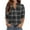 BlackB&091230R, variant on Womens 3/4 Sleeve Top Lapel Plaid Spring Summer Womens V Neck Tops Fashion Trendy Vacation Women Pullover Tops