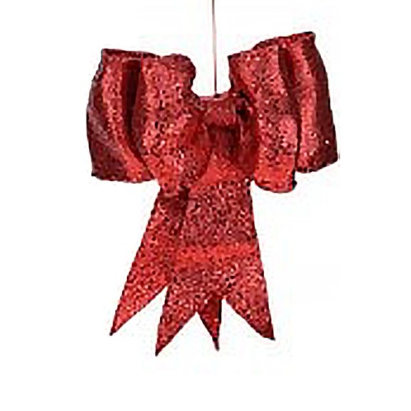 Red Glitter Bow SM 8 inch