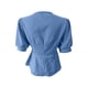 thumbnail image 4 of Xuyuer Women's Fashion Casual Solid Color V-Neck Buttoned Short Sleeve Top, Versatile Blouse for Office Wear, Weekend Outings and Everyday Chic Style, 4 of 7