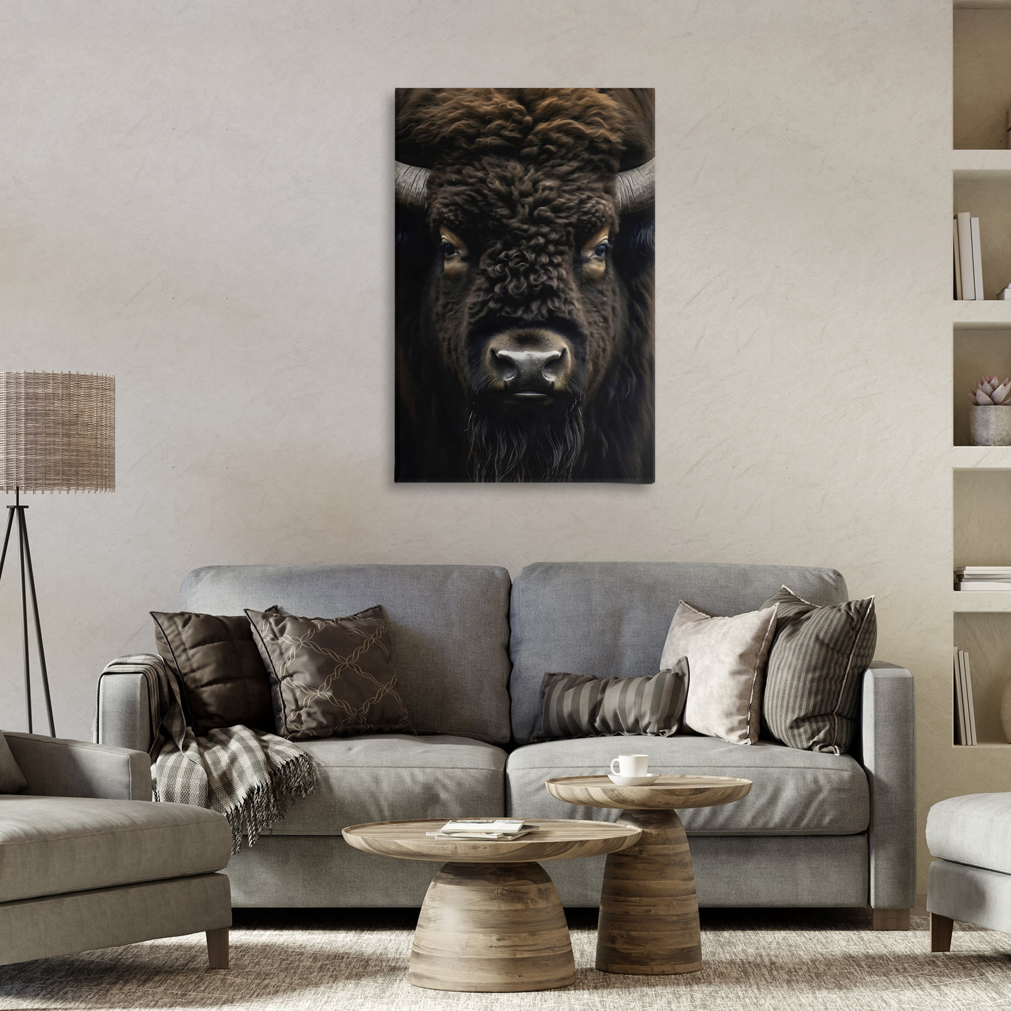 Stupell Industries Bison Portrait Close Up Canvas Wall Art, design by Creative Studio