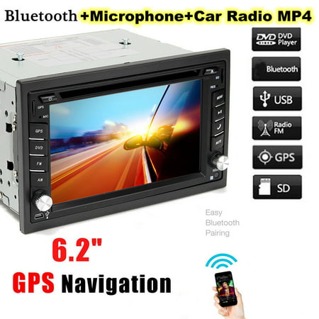 EinCar GPS 2Din 6.2 Inch Car DVD Stereo System, DVD CD MP3 Player In Dash Bluetooth For Ipod Auto HD Radio Video Audio support Camera Parking