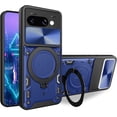 thumbnail image 1 of KOMI for Google Pixel 9A Case with Magnetic Ring Kickstand, Lens Protection Shockproof Stand Case with Slide Camera Cover for Pixel 9A Blue, 1 of 5