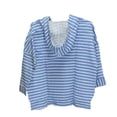thumbnail image 2 of Style & Co. Women's French Terry 3/4 Sleeve Lace Up Hoodie, Blue, Large, 2 of 2