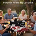thumbnail image 2 of Round Outdoor Tablecloth with Umbrella Hole and Zipper, Black Gnomes Christmas Fitted Table Cover with Elastic Edge for 36-44 Inch, Snowflake Xmas Poinsettia Waterproof Patio Tablecoths for Picnic, 2 of 9