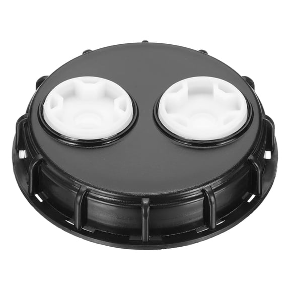 IBC Tote Lid Cover 6.4 Inch, Plastic Water Liquid Tank Cap with Double Vent Hole & Gasketfor Food Chemical Industries Storage (Black)