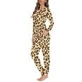 thumbnail image 2 of SCRAWLGOD Leopard Print Pj Sets for Women Long Sleeve Pajama Sets for Women 2 Piece Size XS Crewneck Women's Soft Loungewear Comfy Womens Lounge Set, 2 of 6