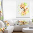 thumbnail image 1 of Cute Yellow Flower with Green Splashes - Floral Canvas Art Print, 1 of 3