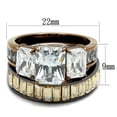 thumbnail image 2 of Luxe Jewelry Designs Set of 2 Women's Stainless Steel Wedding Ring with Oblong CZ Stones, Size 8, 2 of 4