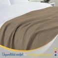 thumbnail image 4 of Color Sense 100% Cotton Waffle Weave Throw Blanket- Lightweight, Soft and Warm for Couch, Sofa and Bed- Full/Queen (90"X90") Beige, 4 of 7