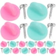 thumbnail image 1 of MasteelfCA 100PCS Badge Caps Round Plastic Caps Rubber Caps Copper Tie Tacks Blank with Clutch Rubber Pin Backs, 1 of 8