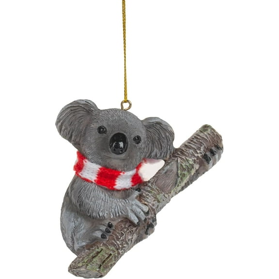 Koala Bear Wearing Candy Cane Scarf Christmas Tree Ornament