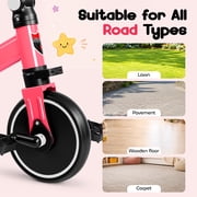 WLRETMCI Toddler Balance Bike for Boys and Girls Age 2 to 5 Years, 12 Inch Kids Training Balance Bicycle with Adjustable Seat and Handlebar, Pink