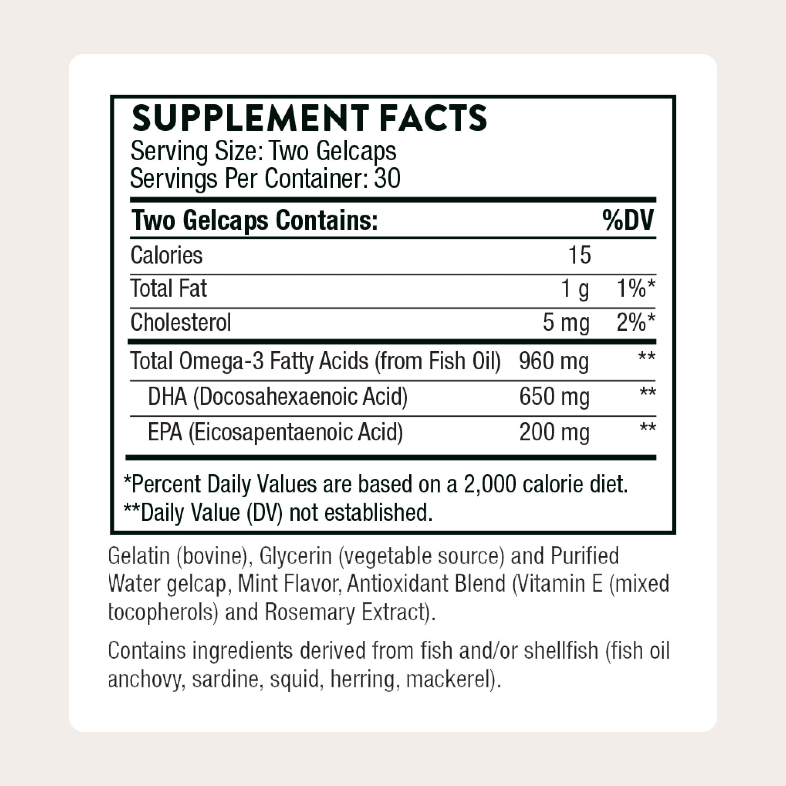 THORNE - Prenatal DHA - 650 mg DHA and 200 mg of EPA - Supports Baby’s Brain & Nervous System Development from Pregnancy to Nursing* - 30 Servings