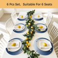 thumbnail image 5 of Navy Blue Ombre Round 13 Inch Placemats Set of 8, Black Hockey Sticks Minimalist Style HeatResistant Non Slip Place Mats for Dining Table, Wipeable Braided Kitchen Table Mats for Housewarming, 5 of 9