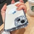 thumbnail image 4 of Clear Glitter Case for iPhone 15 Plus, Luxury Bling Sparkly Diamond Rhinestone with Camera Protector Soft TPU Plating Bumper Slim Transparent Women Girls Case for iPhone 15 Plus 6.7" (Pink), 4 of 4