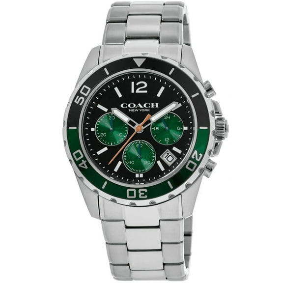 Coach Kent Black & Green Chronograph Dial Steel Men's Watch 14602557