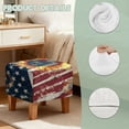 thumbnail image 7 of SCRAWLGOD Sunflower American Flag Print Ottoman Cover Square Stretch Ottoman Slipcovers for Foot Stool, Anti-Scratch Folding Storage Furniture for Living Room, 13x13x15 Inch, 7 of 7