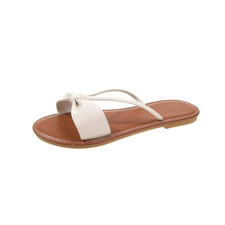 

Daznico Womens Sandals Women S Beach Sandals Hollow Casual Slippers Flat Shoes Retro Sandals ( Beige 6.5 )