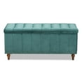 thumbnail image 4 of Baxton Studio Kaylee Modern and Contemporary Teal Blue Velvet Fabric Upholstered Button-Tufted Storage Ottoman Bench, 4 of 11