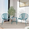thumbnail image 3 of Grand Patio Outdoor Acapulco 3-Pc Steel Woven Rope Low Lounge Bistro Set,Lake Blue, 3 of 9