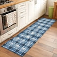 thumbnail image 3 of Blue Plaid Kitchen Runner Rug 2x6 Washable Runners for Hallway Non Slip Modern Simple Watercolor Buffalo Lattice Large Area Rug Indoor Floor Carpet for Bathroom Laundry Entryway Bedroom Living Room, 3 of 8