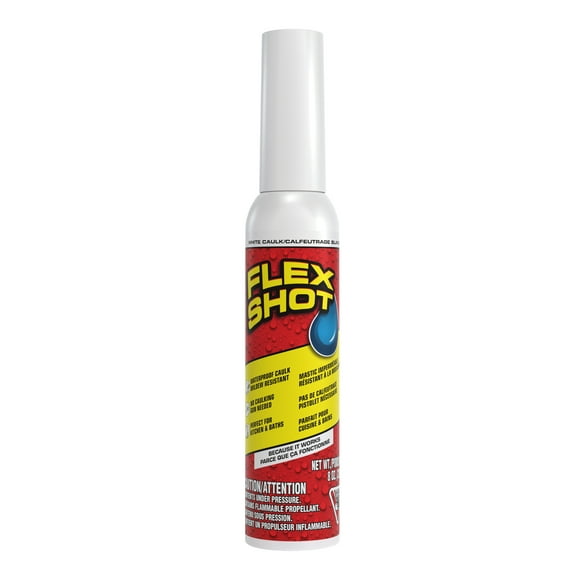 FLEX SHOT WHITE 8 OZ THICK RUBBER ADHESIVE SEALANT