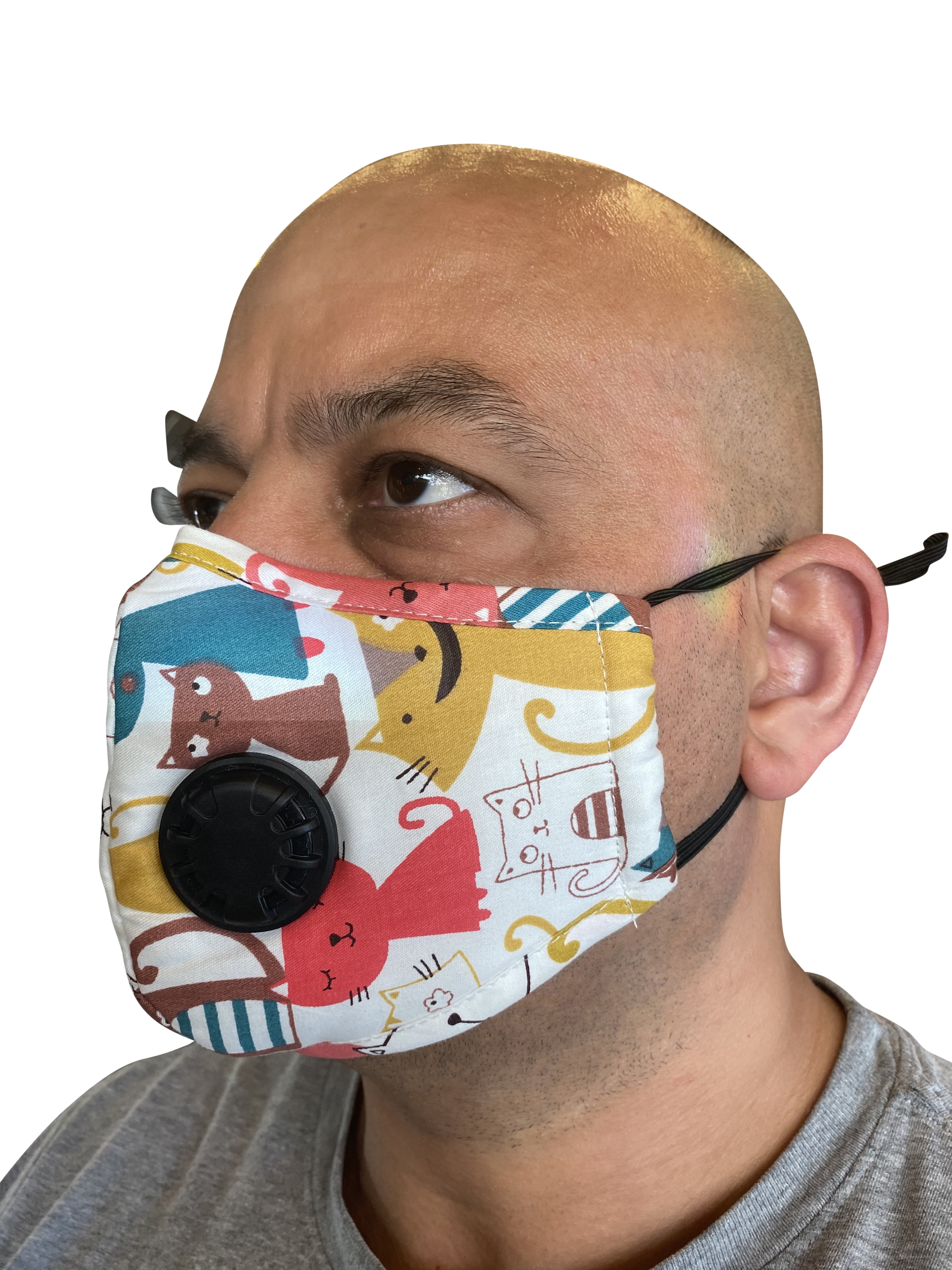 Reusable Cloth Cotton Face Mask Guard with Breathing Valve for Outdoor Sport
