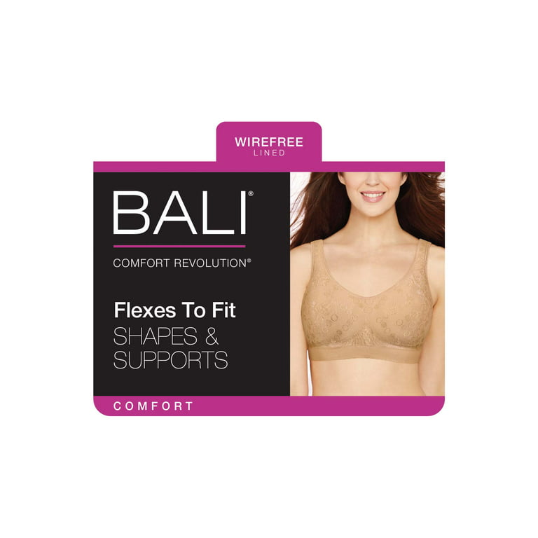 Bali Comfort Revolution ComfortFlex Fit Shaping Wireless Bra Nude Dot XL  Women's