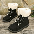 thumbnail image 6 of Wensltd Womens Ankle Boots Round Toe Plush Lined Warm Winter Shoes for Daily Wear Brown Snow Boots, 6 of 9