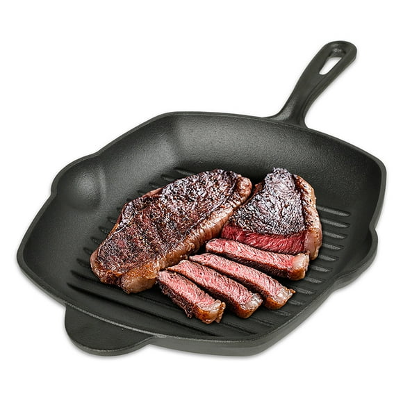 Sartén de Hierro Fundido Precurado Casa Litus tipo Grill Parrilla Extra Grande