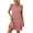 Pink, variant on Plus size dresses Women's Summer Dresses Sleeveless Ruffle Sleeve Round Neck Solid Loose Short Flowy Pleated Mini Babydoll Dress Hot Pink L(L)
