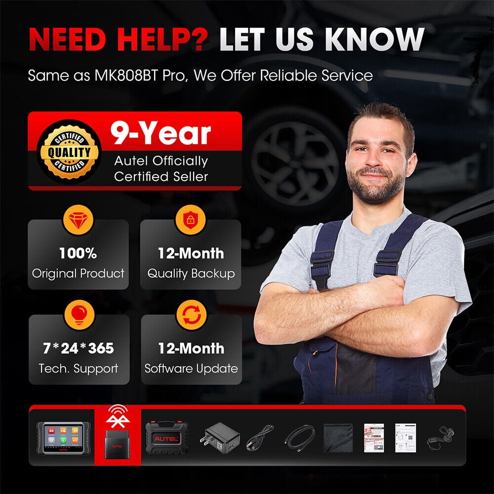 Autel Scanner MaxiCOM MK808K-BT Bidirectional Car Diagnostic Scanner All System Scan Active Test, 28+ Service , FCA SGW Cars, OS11 Updated of MK808BT MK808S MX808S