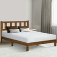thumbnail image 1 of GrandRest 14 Inch Deluxe Solid Wood Platform Bed with Headboard, Full, Rustic Brown, 1 of 2