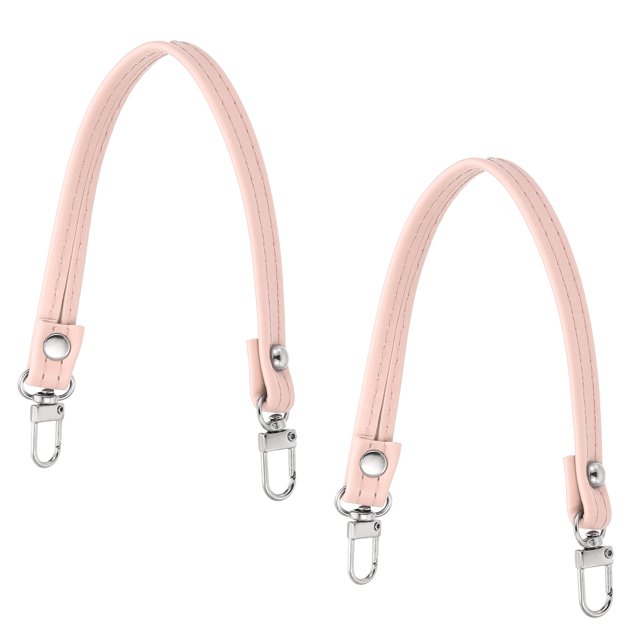 Uxcell 2 Pcs Correa de Mano de Cuero, Correa de Bolsa de 10 Pulgadas Reemplazo DIY, Rosa Claro